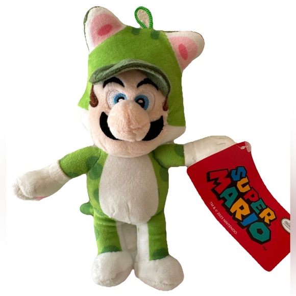 Good Stuff Toys Super Mario Bros Plush Cat Luigi Green